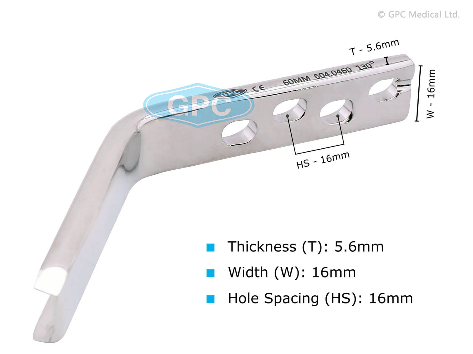 Angle Blade Plate 130° for Adults