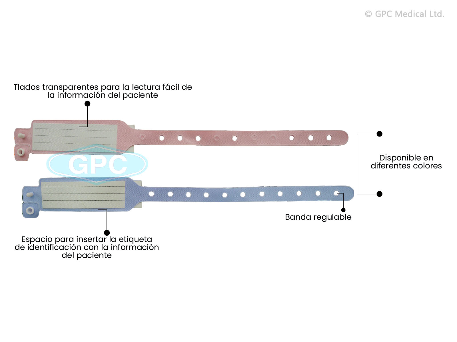 BANDA DE IDENTIFICACIÓN DEL PACIENTE (CON ETIQUETA INSERTADA) – PARA RECIÉN NACIDOS