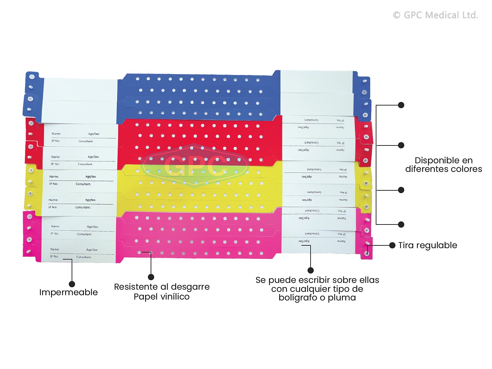 BRAZALETES/BANDAS DE IDENTIFICACIÓN