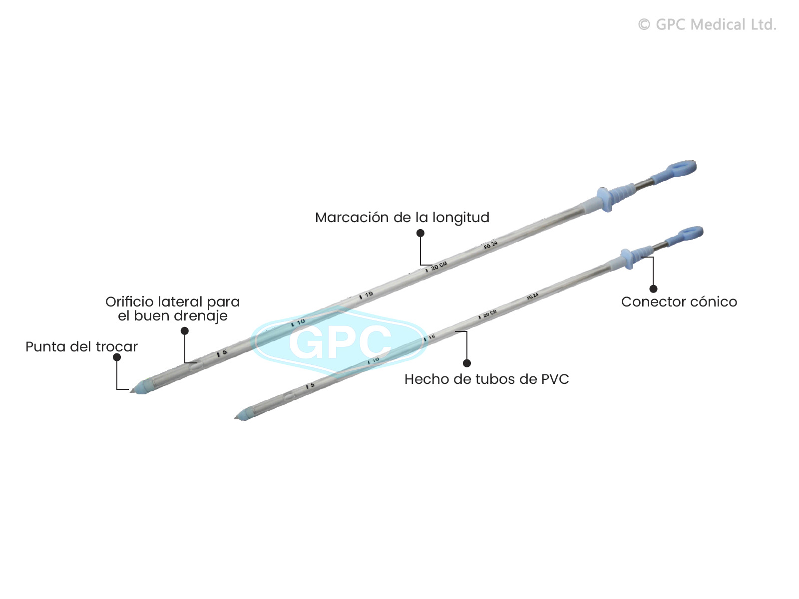 CATÉTER TORÁCICO CON TROCAR