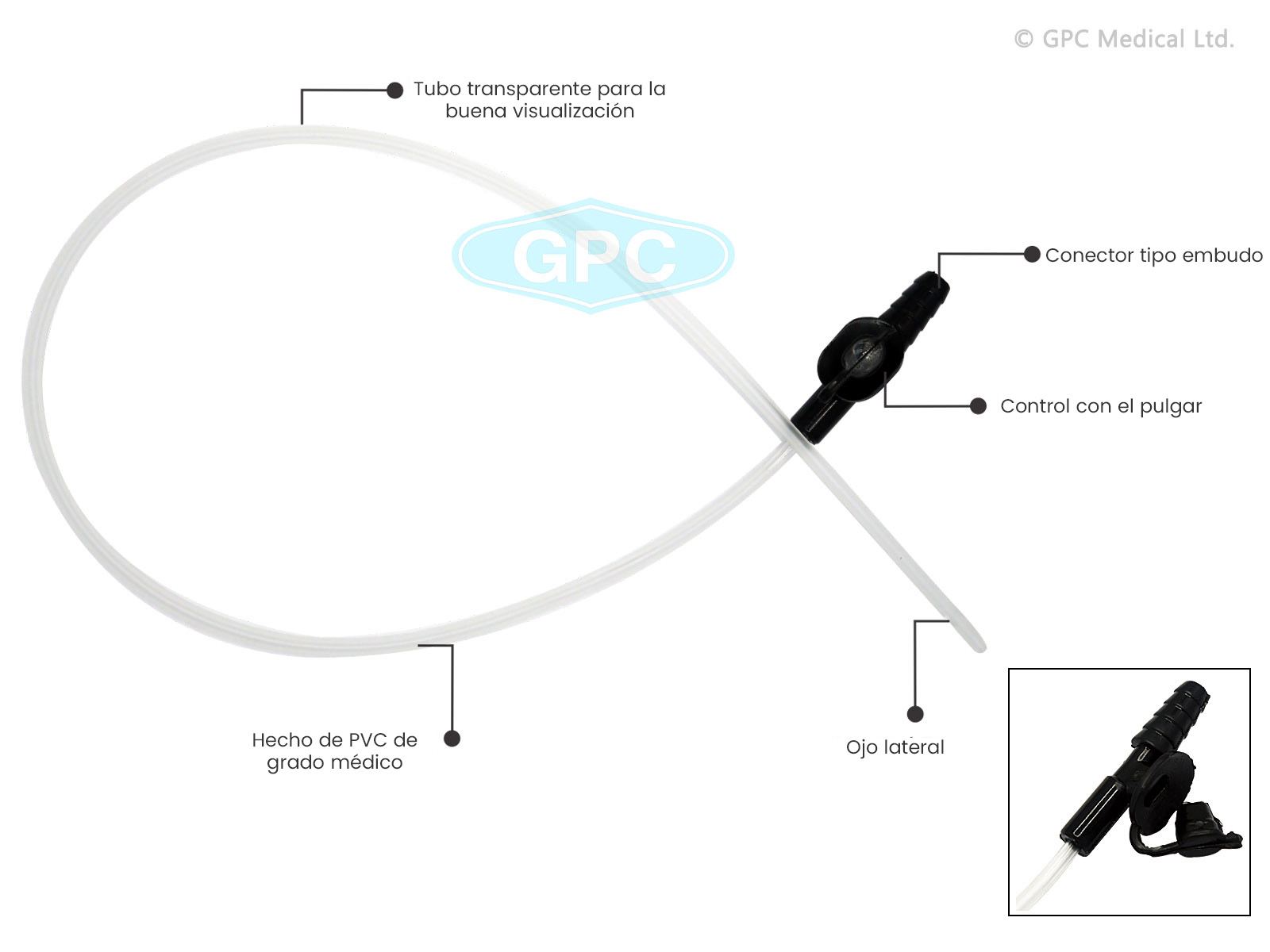 Catéter De Succión Control Con El Pulgar