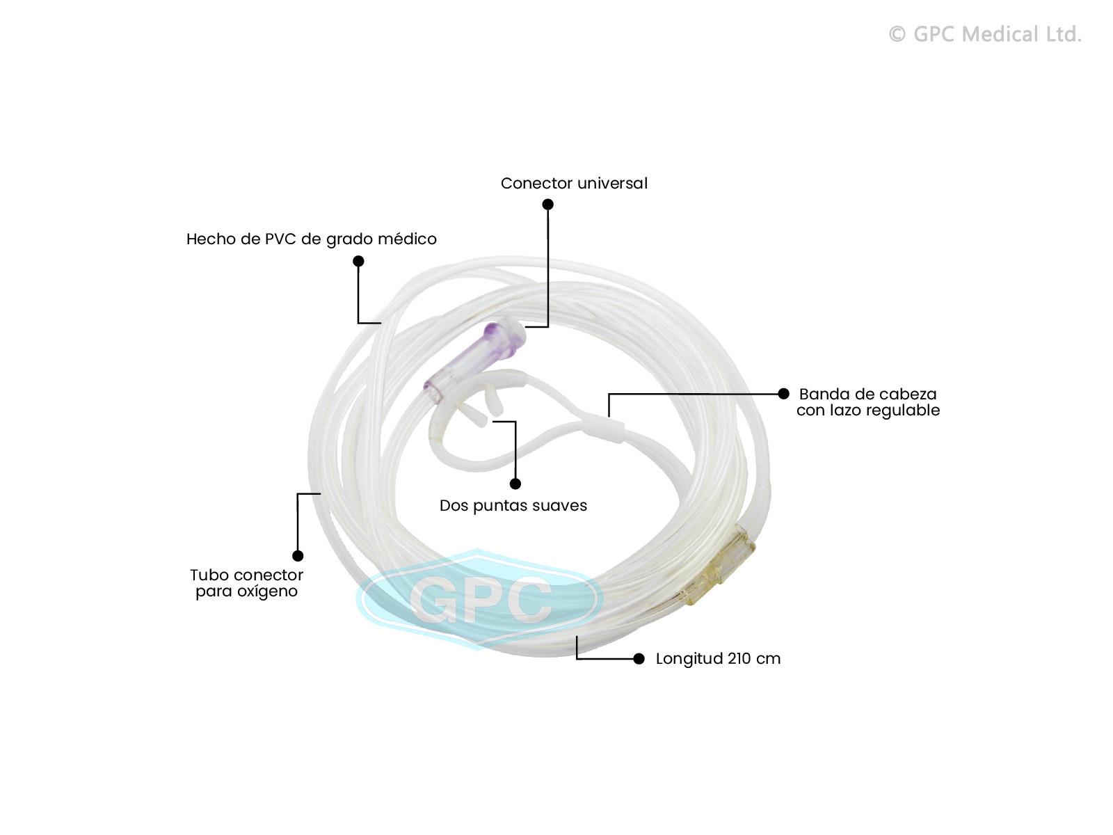 CÁNULA NASAL DE OXÍGENO – CONJUNTO DE ADMINISTRACIÓN DE OXIGENO DOBLE ORIFICIO