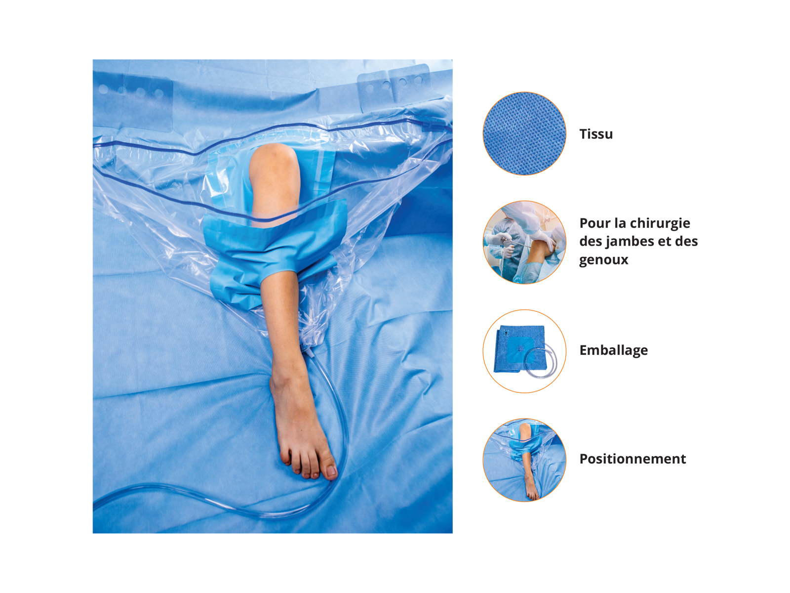 DRAP POUR ARTHROSCOPIE DU GENOU
