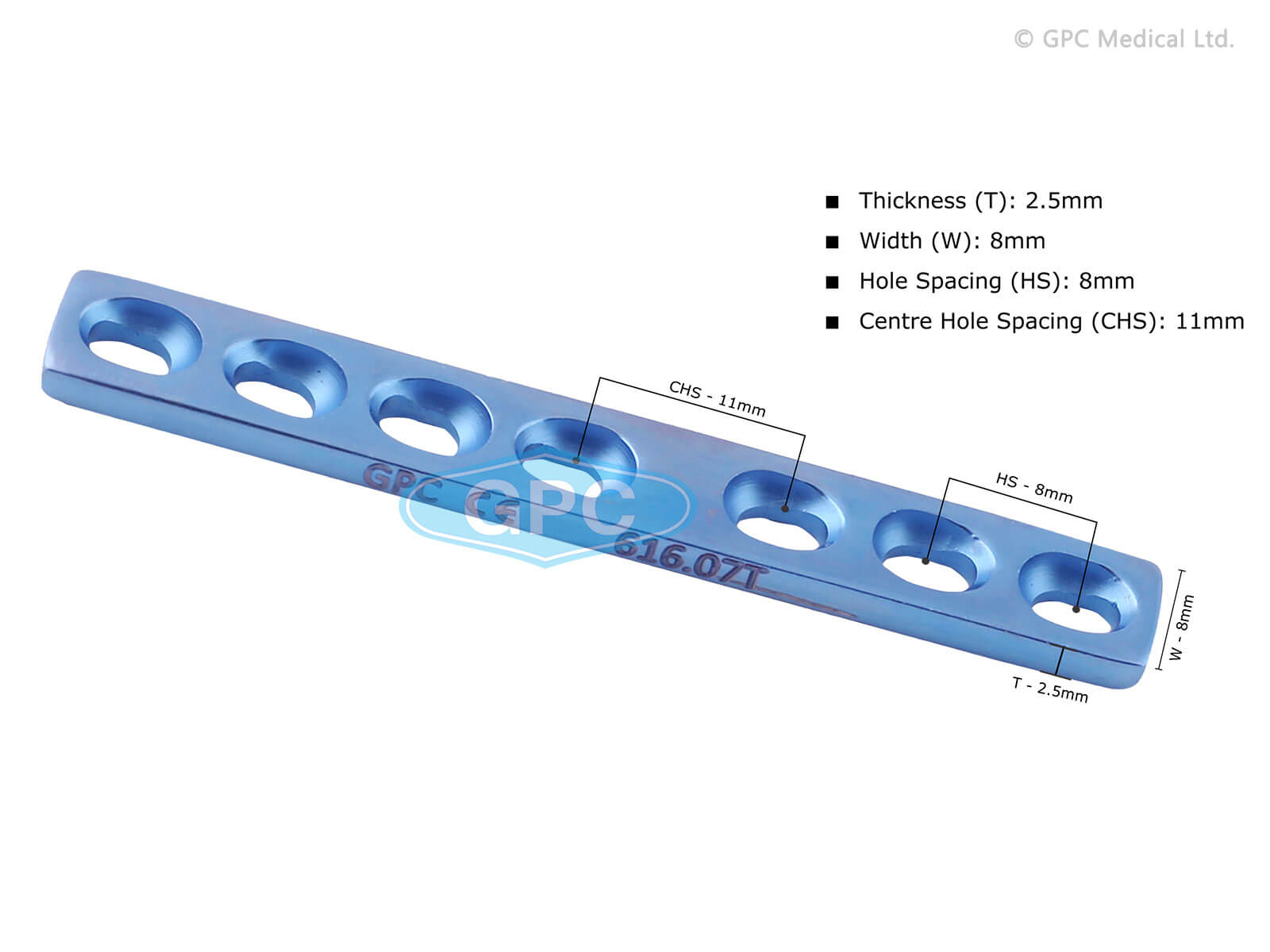 Dynamic Self Compression Plate for 2.7mm Screws