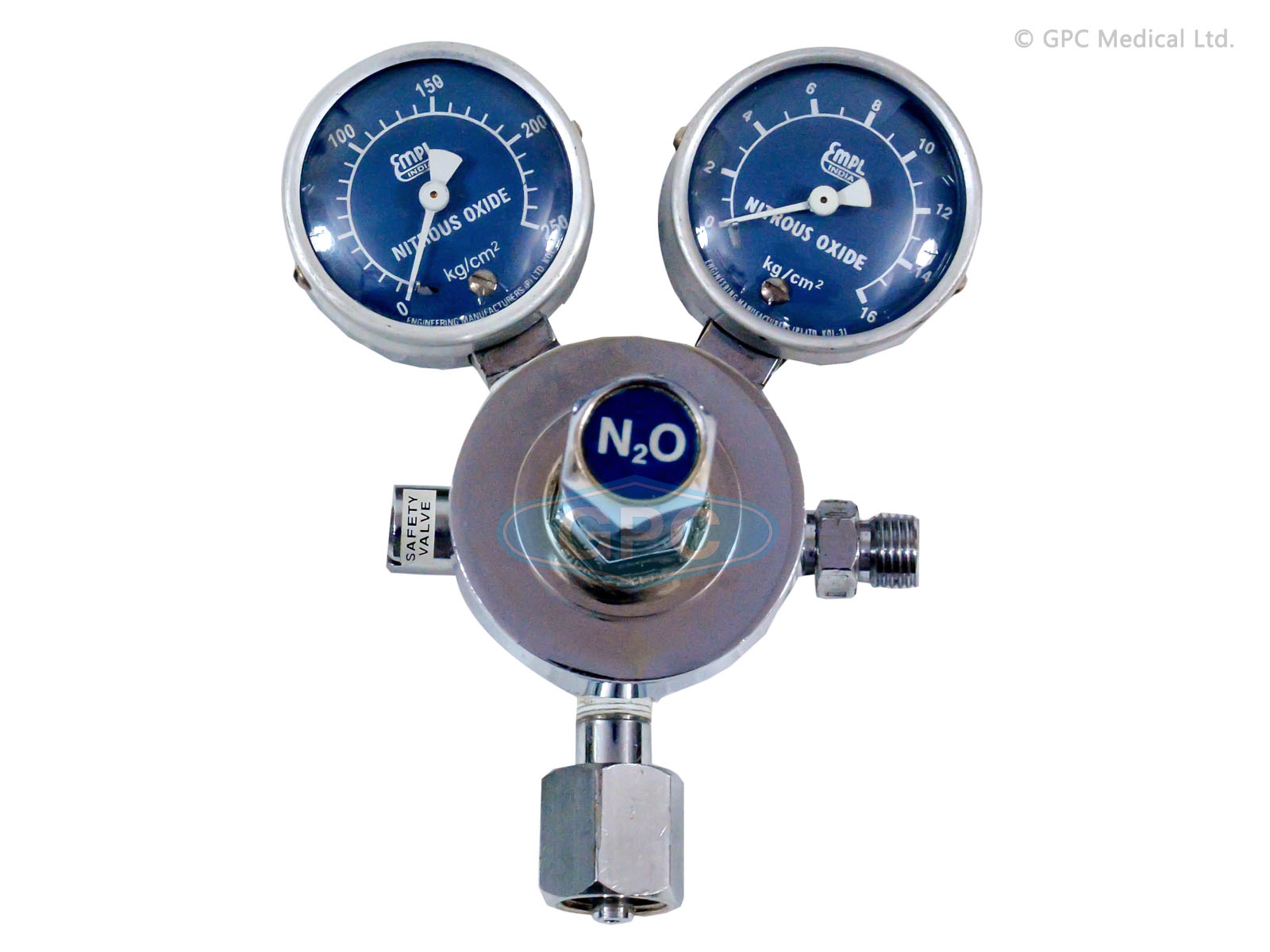 Détendeur N<sub>2</sub>O mono-étagé double manomètre