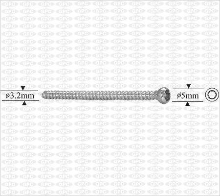 Emergency Screw 3.2mm, Hexagonal Socket