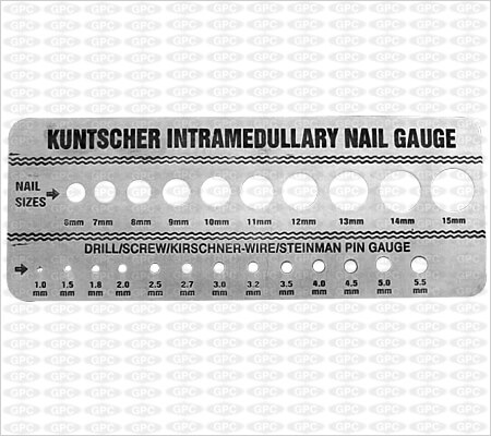 Gauge for Kuntscher Nails