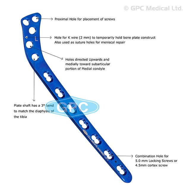 Locking Lateral Proximal Tibia Plate Left & Right