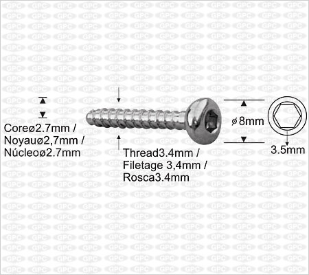 Locking Bolts 3.4mm