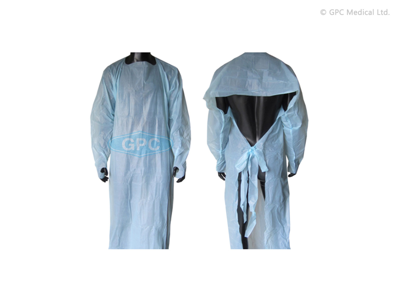 Medical Waterproof CPE Gown with Long Sleeves