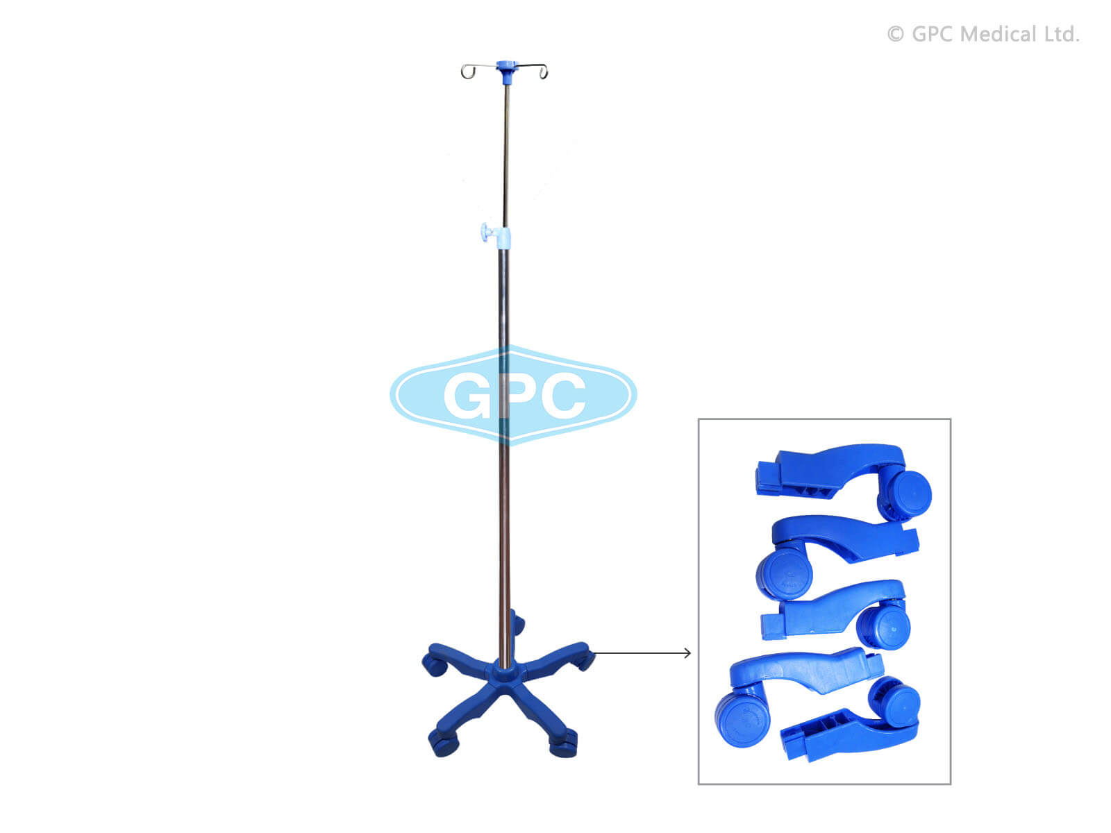 Saline/I.V. Stand – Double Hook