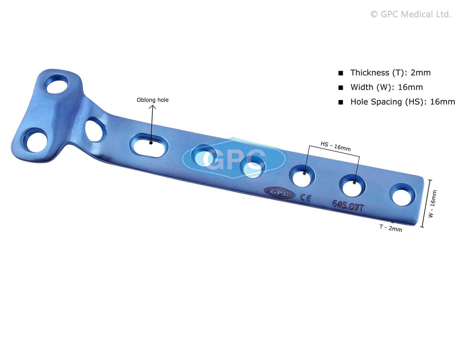 T Buttress Plate for 4.5mm screws