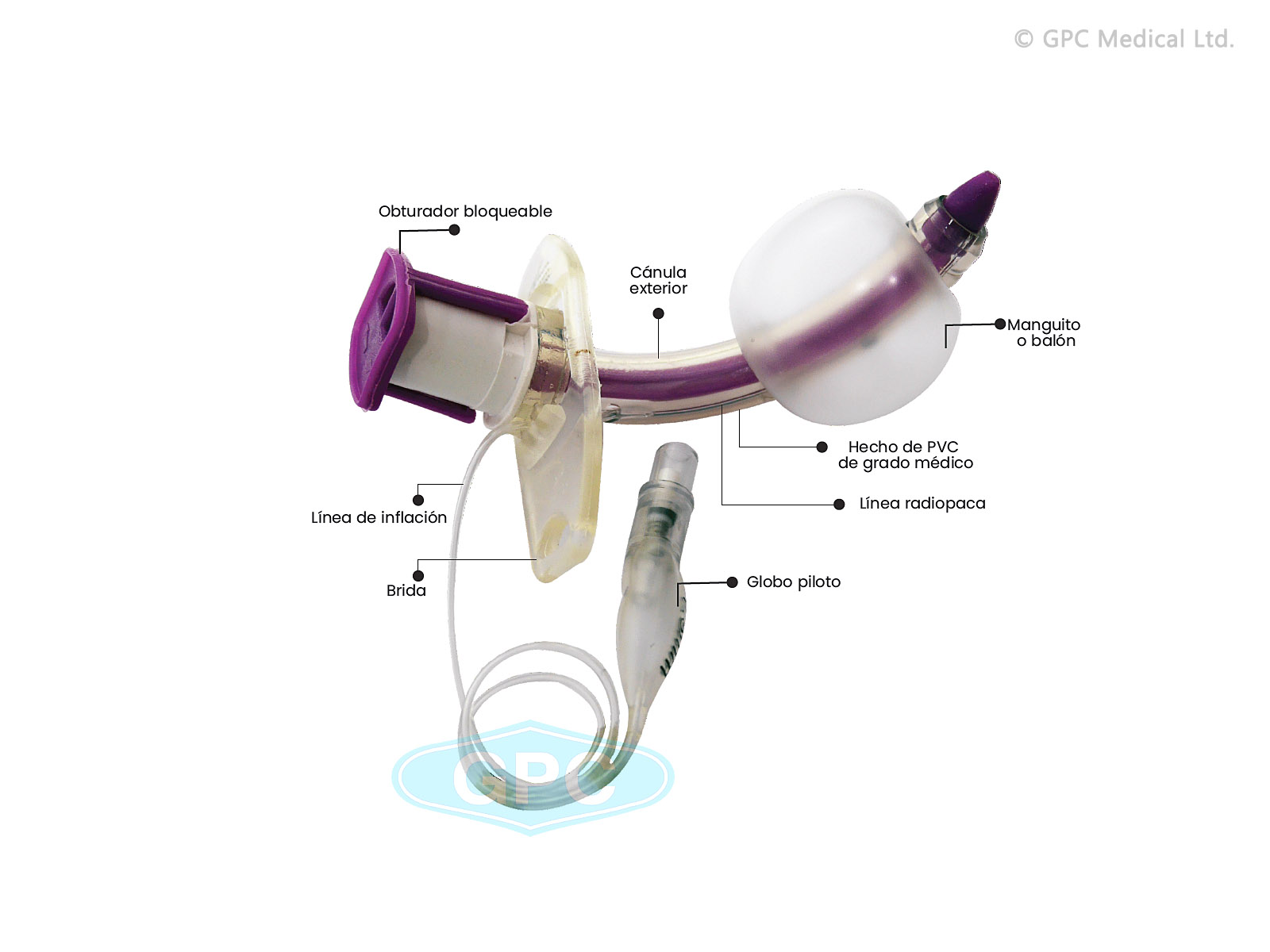 TUBO DE TRAQUEOSTOMÍA CON BALÓN O MANGUITO