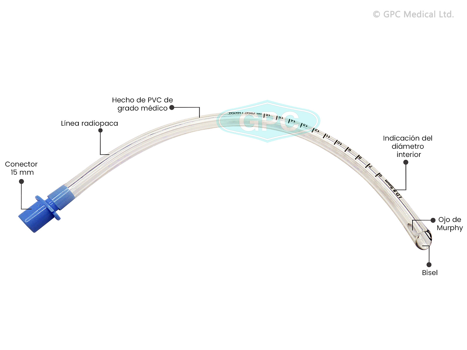 Tubo Endotraqueal Nasal Oral Sin Manguito