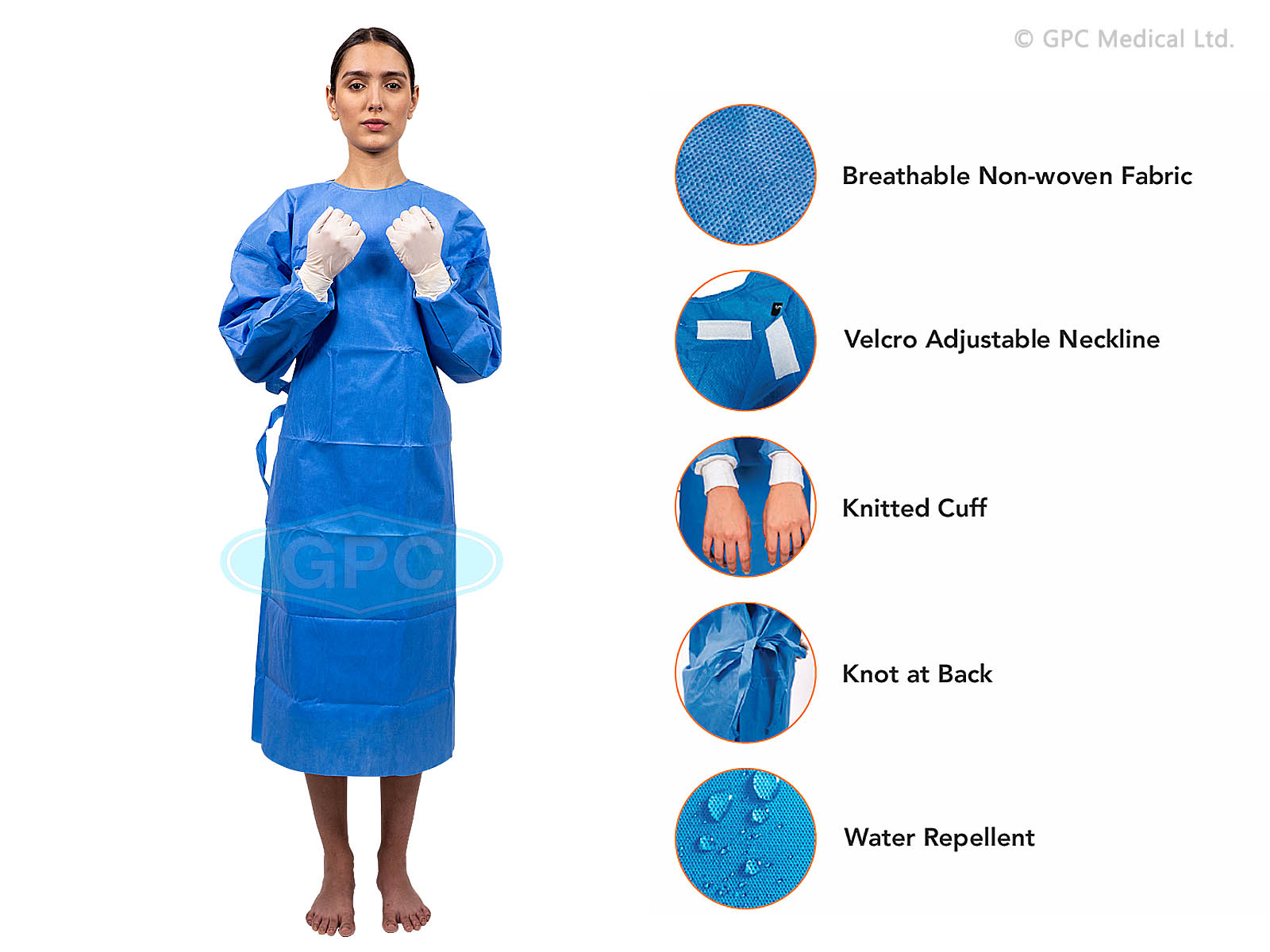 Wraparound surgeon’s gown 