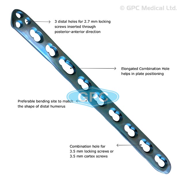 Distal Humerus Locking Plate 2.7/3.5mm, Left & Right