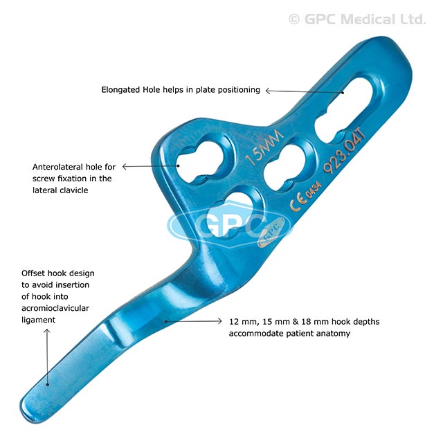 Locking Clavicle Hook Plate 3.5mm, Left & Right (fixLOCK)