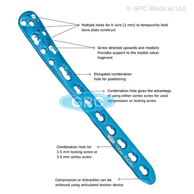 Locking Medial Distal Tibia Plate without Tab, Left & Right