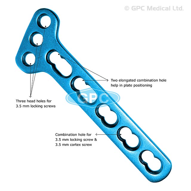 Locking T-Plate 3.5mm, Oblique Angled, Left and Right