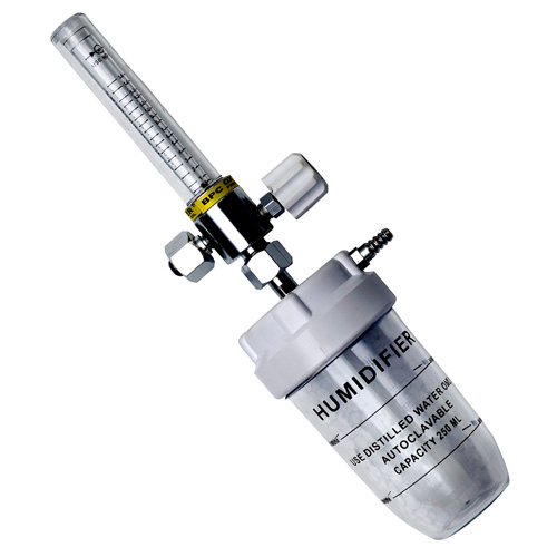 Flujómetro para la tubería de oxígeno con humidificador