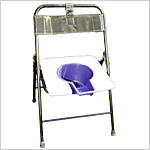 Folding Commode Chair With Back (Square)