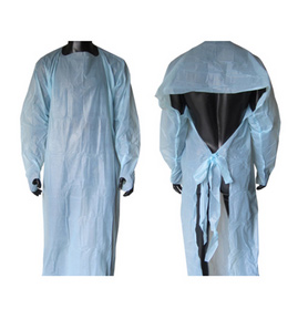 Medical Waterproof CPE Gown with Long Sleeves