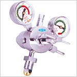 Oxygen Double Gauge Regulator, Single Stage