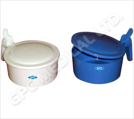 Spittoon Mug-Round with Lid White/Blue