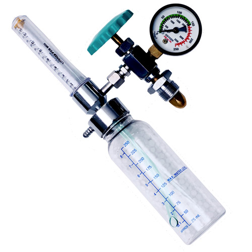 Válvula de ajuste fino O2 con indicador de seguridad