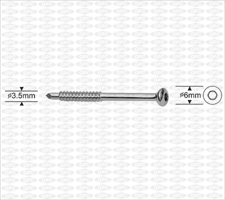 Malleolar Screw 3.5mm, Hexagonal Socket